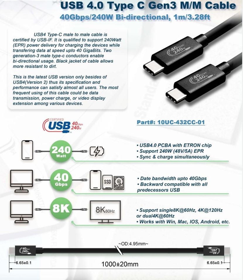 30USB4-10UC-432CC-01 cable